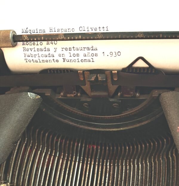 Máquina de Escribir Hispano Olivetti M40 | Años 30 - Imagen 8