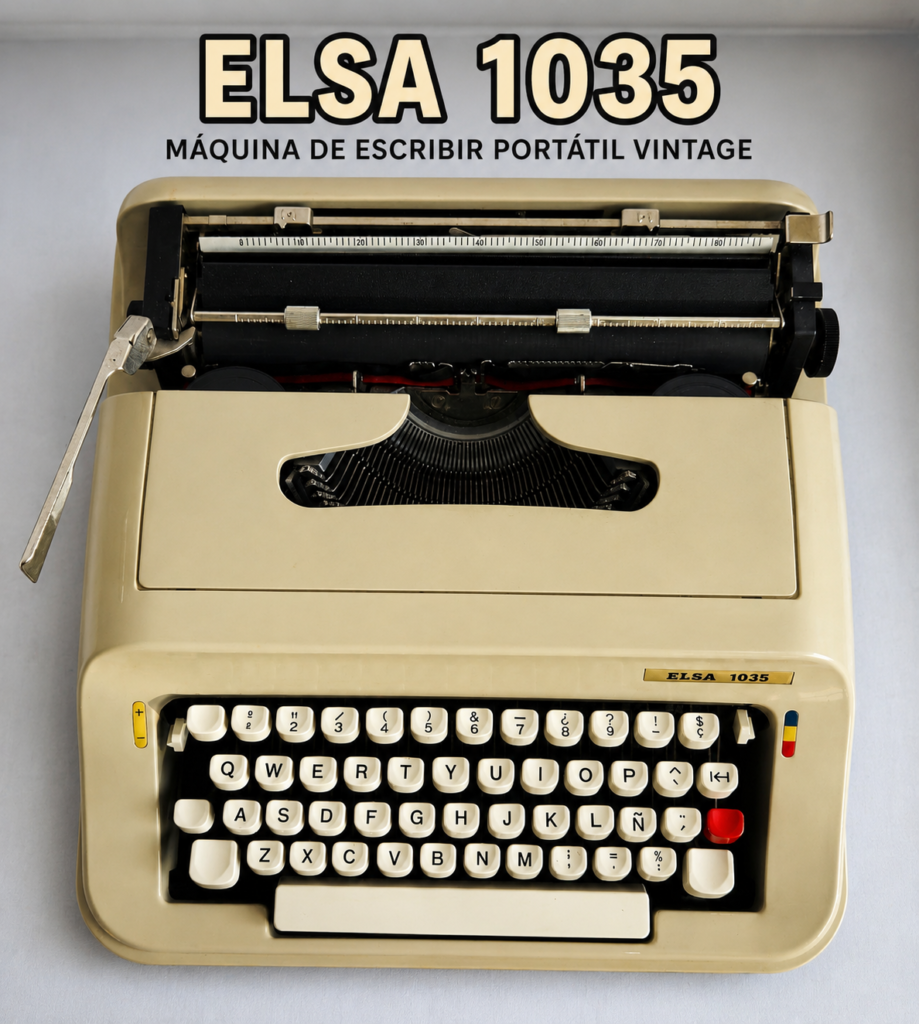Elsa 1035 máquina de escribir vintage portátil con teclado español