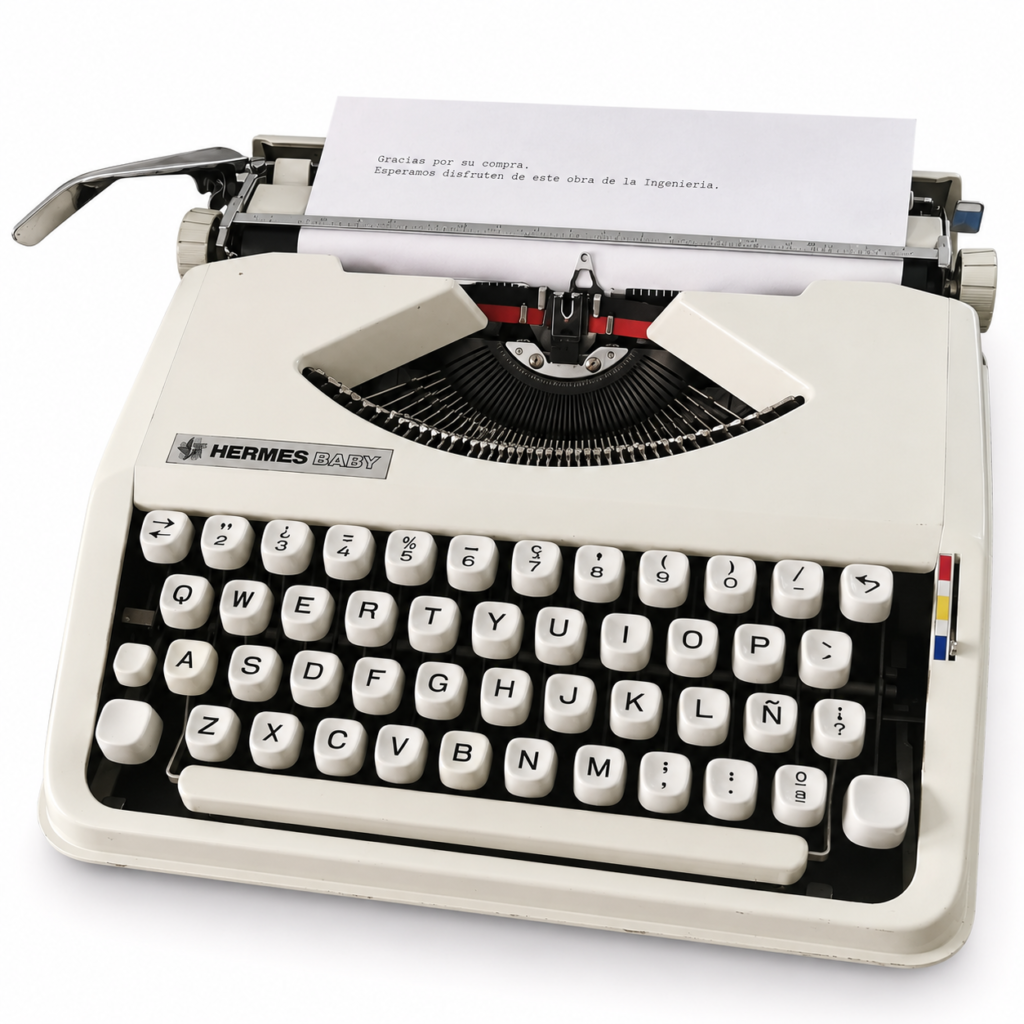 Hermes Baby con Ñ máquina de escribir vintage teclado QWERTY español